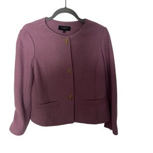 Talbots Cardigan/Jacket Wool Blend Liliac Gold Hardwear Closure 8P